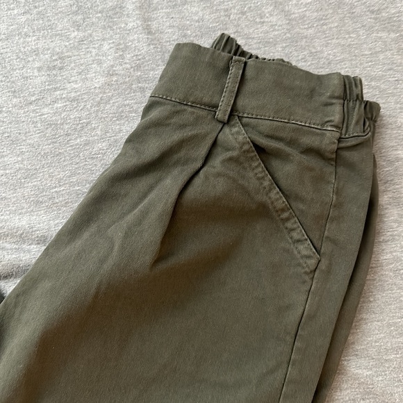 Olive Green Elasticized Wide Leg Trouser Pants - Picture 15 of 17